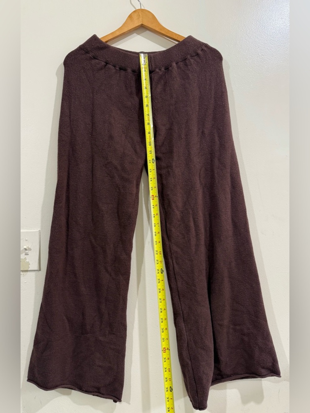 Milano Wide-Leg Knit Pants in Deep Brown - Picture 4 of 5